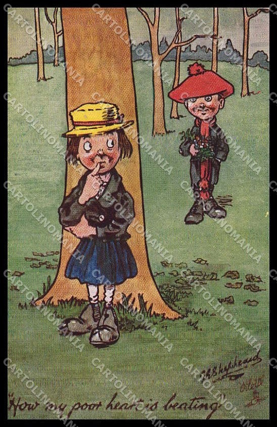 Illustratori Artist Signed G. E. Shepheard Children Oilette serie V pc ZG7503 – fronte
