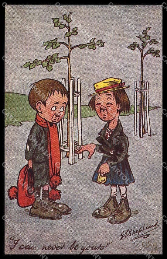 Illustratori Artist Signed G. E. Shepheard Children Oilette serie V pc ZG7504 – fronte