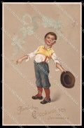 Illustratori Artist Signed Smoking Boy Luck Pittius Published cartolina ZG7511 – fronte