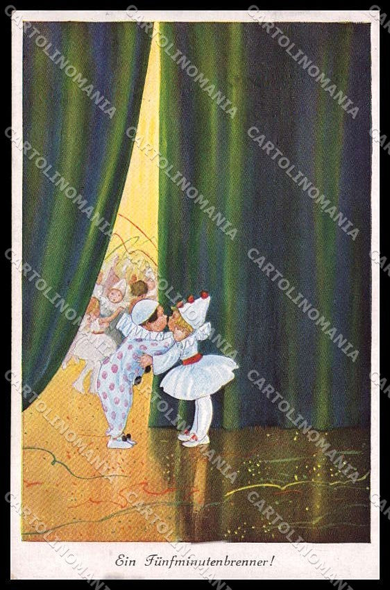 Illustratori Artist Signed Children Pierrot Columbine WSSB 9283 cartolina ZG7514 – fronte
