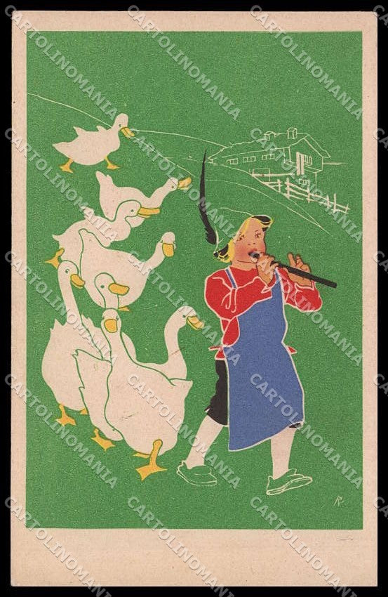 Illustratori Artist Signed Boy Goose WRINKLES cartolina ZG7518 – fronte