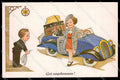 Illustratori Artist Signed Children Car Dog cartolina ZG7522 – fronte