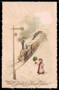 Illustratori Artist Signed Girl Train New Year serie 1449 cartolina ZG7525 – fronte