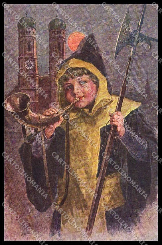 Illustratori Artist Signed München Mönch Muenchen Boy cartolina ZG7530 – fronte