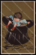 Artist Signed Boy Big Hat Tuck Komische Kinder 305 WRINKLES pc ZG7534 – fronte
