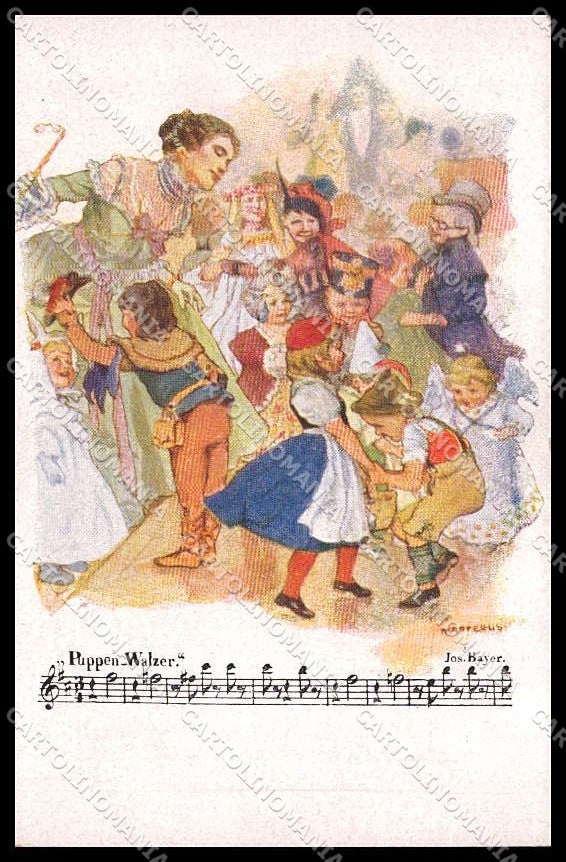 Artist Signed Karpellus Lady Puppen Walzer Music Sheet BKWI 635-2 pc ZG7537 – fronte