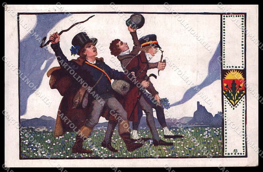 Illustratori Artist Signed AB Boy Deutscher Schulverein 147 cartolina ZG7543 – fronte