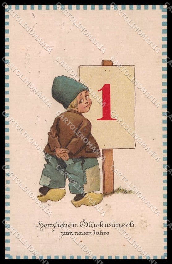 Illustratori Artist Signed Dutch Boy New year MSiB 1024 cartolina ZG7544 – fronte