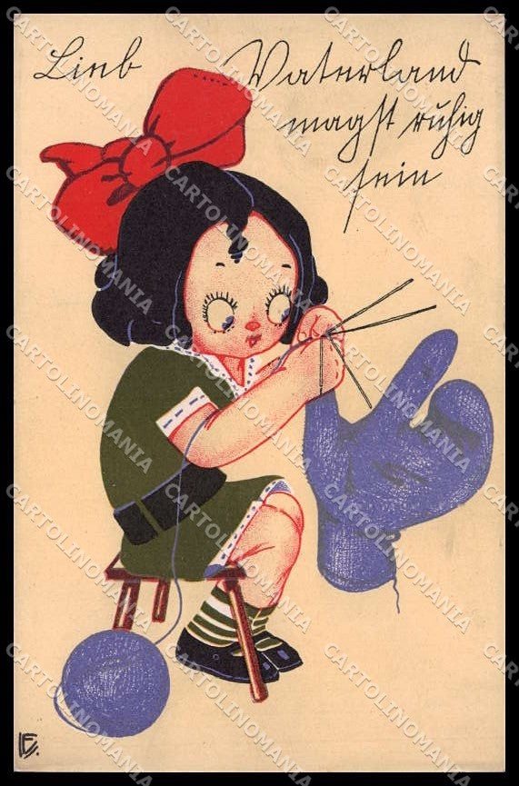 Illustratori Artist Signed LE Girl Wool serie 132 cartolina ZG7547 – fronte