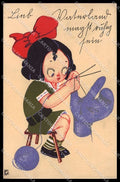Illustratori Artist Signed LE Girl Wool serie 132 cartolina ZG7547 – fronte