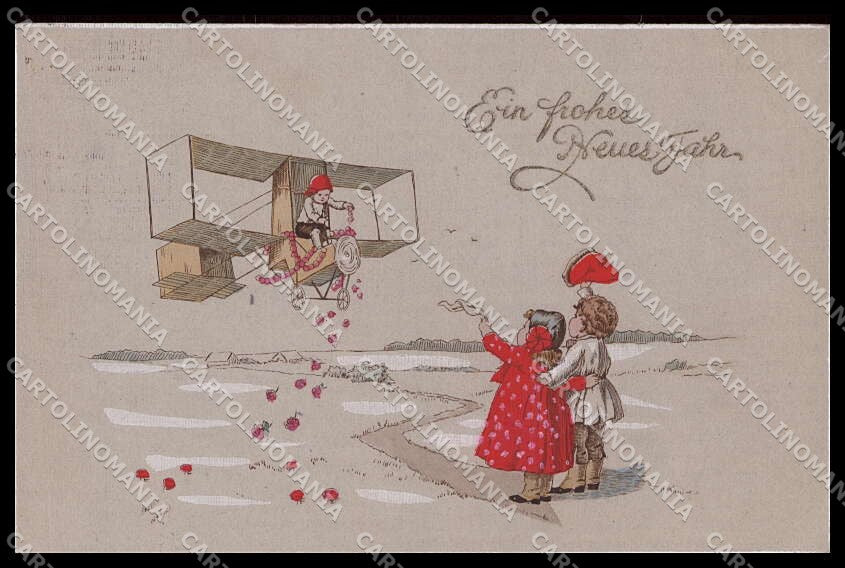 Illustratori Artist Signed Children Plane Pittius Published cartolina ZG7554 – fronte