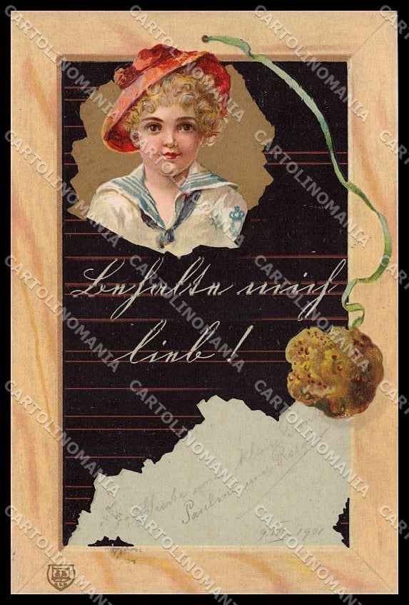 Illustratori Artist Signed Children Blackboard Relief cartolina ZG7557 – fronte