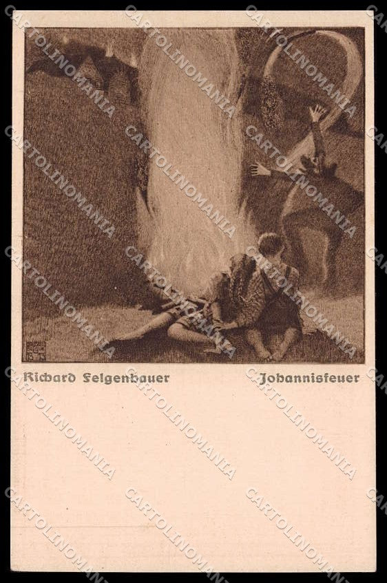 Illustratori Artist Signed Richard Felgenhauer Johannisfeuer FalÃ² pc ZG7576 – fronte