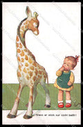 Artist Signed Karl Feiertag ? Girl Giraffe BKWI serie 66-4 pc ZG7577 – fronte