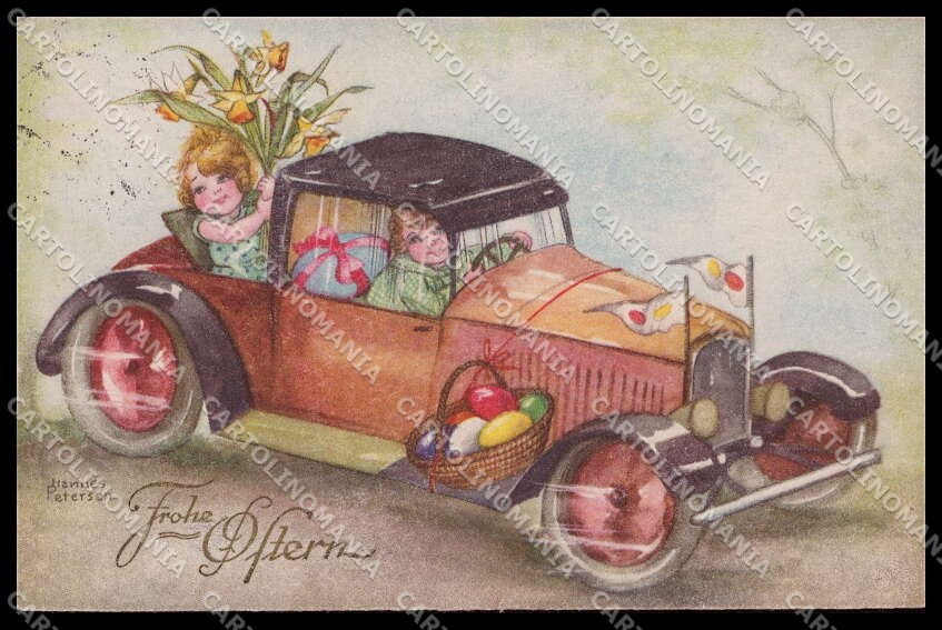 Illustratori Artist Signed H. Petersen Children HWB serie 4303 TEARED pc ZG7586 – fronte