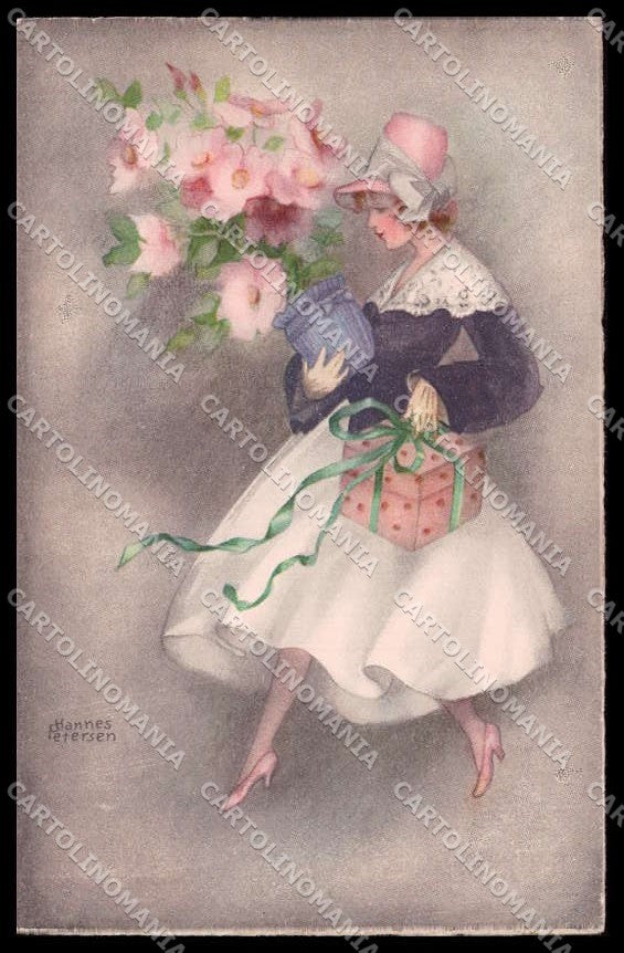 Illustratori Artist Signed H. Petersen Lady HWB serie 3993 cartolina ZG7587 – fronte