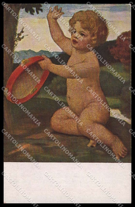 Illustratori Artist Signed L. Zumbusch Child Amor Jugend cartolina ZG7593 – fronte