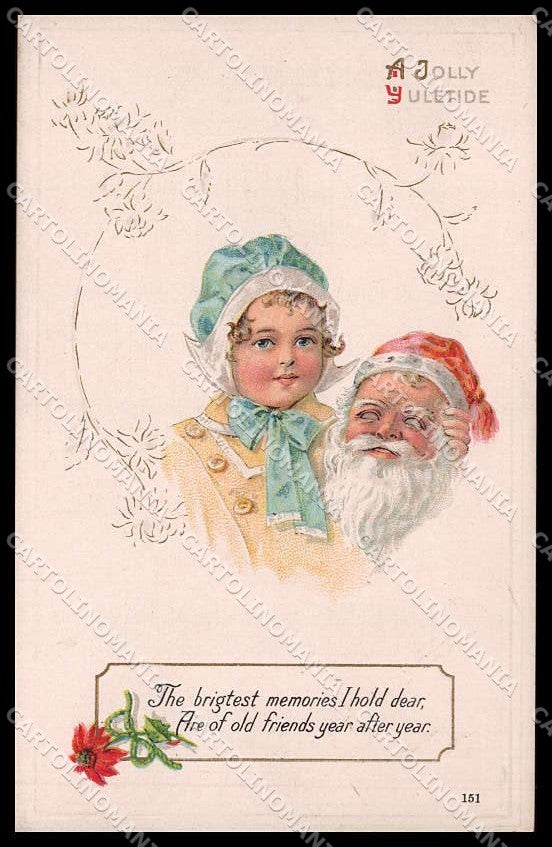 Illustratori Artist Signed Christmas Santa Child Relief serie 1913 pc ZG7595 – fronte