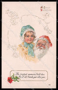 Illustratori Artist Signed Christmas Santa Child Relief serie 1913 pc ZG7595 – fronte
