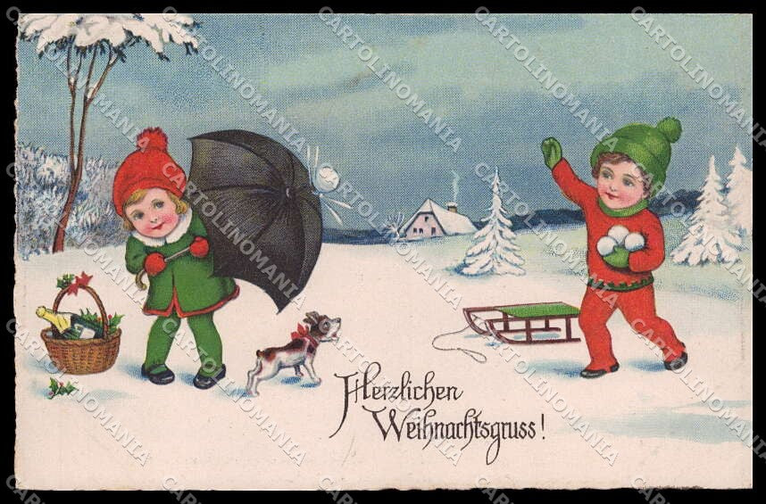 Illustratori Artist Signed Children Christmas ERIKA serie 6006 cartolina ZG7600 – fronte