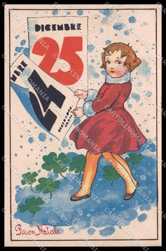 Illustratori Artist Signed Girl Christmas Degami 72 cartolina ZG7604 – fronte