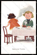Illustratori Artist Signed HSB Children Matrimonial Troubles serie 502 pc ZG7612 – fronte