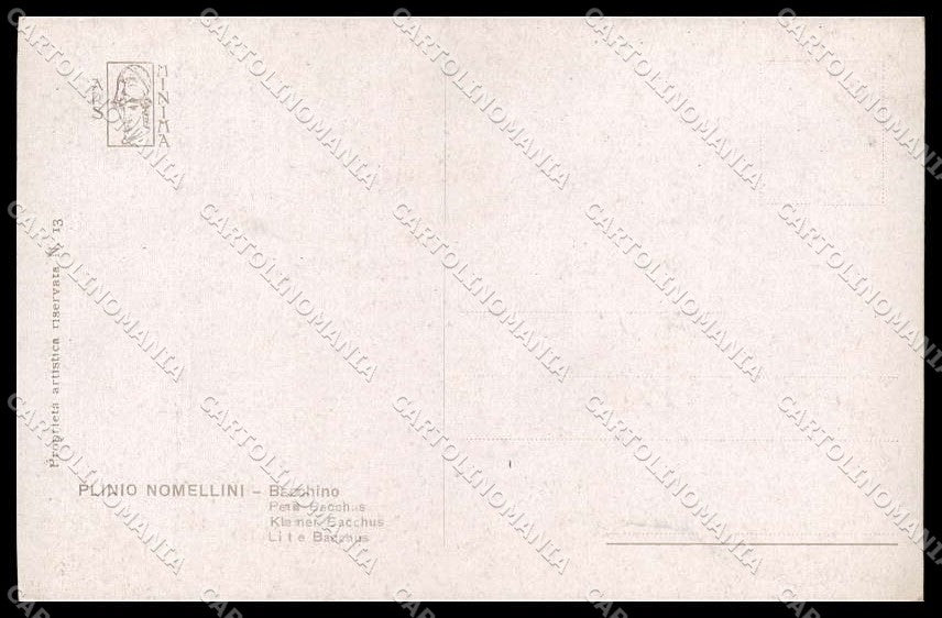 Illustratori Artist Signed Nomellini Boy Little Bacchus Ars Minima 13 pc ZG7616 – retro