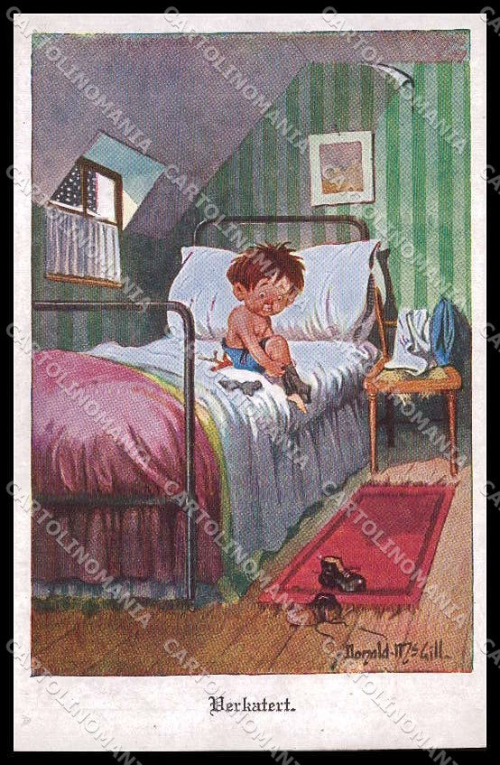 Illustratori Artist Signed Donald Mc Gill Boy serie 1401 cartolina ZG7626 – fronte