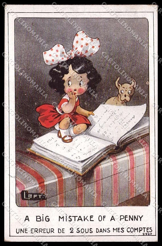 Illustratori Artist Signed Left Girl Bog Lapina cartolina ZG7634 – fronte