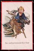 Illustratori Artist Signed CJ ? Boy Books serie 111 cartolina ZG7650 – fronte