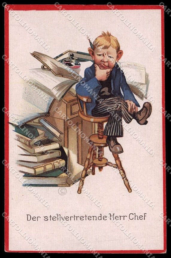 Illustratori Artist Signed CJ ? Boy Books serie 111 cartolina ZG7650 – fronte