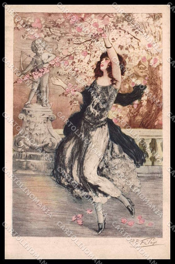 Illustratori Artist Signed Felix Fashion Lady Paris Gravures 1100 pc ZG7664 – fronte