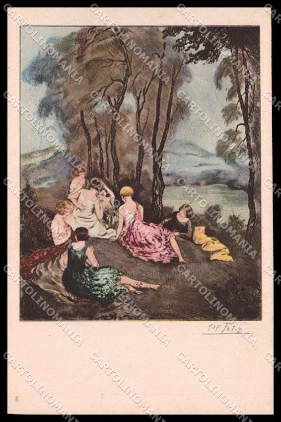 Illustratori Artist Signed Felix Fashion Lady Ross Monopol 2128 pc ZG7667 – fronte