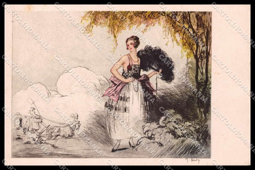 Illustratori Artist Signed Hardy Lady Paris Gravures 1055 pc ZG7668 – fronte