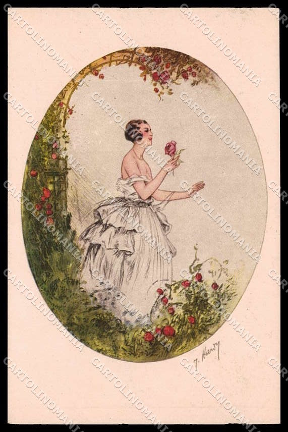 Illustratori Artist Signed Hardy Risque Lady Paris Gravures 1054 pc ZG7669 – fronte