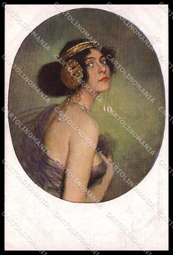 Illustratori Artist Signed C. von Pausinger Salome Lady cartolina ZG7676 – fronte