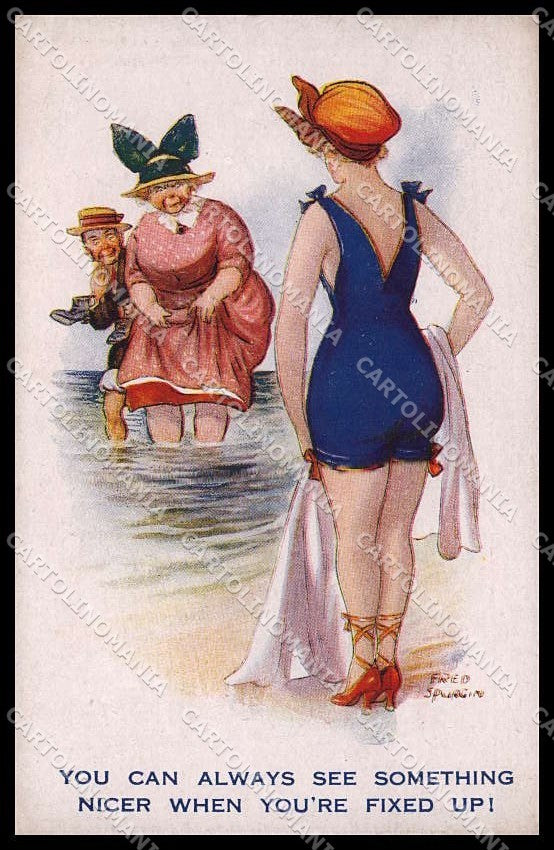 Illustratori Artist Signed Fred Spurgin Lady Bathing Charmers 608 pc ZG7685 – fronte