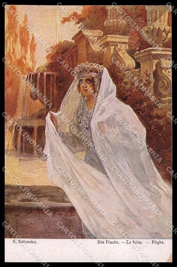 Illustratori Artist Signed Solomko Lady Flight TSN 313 cartolina ZG7692 – fronte