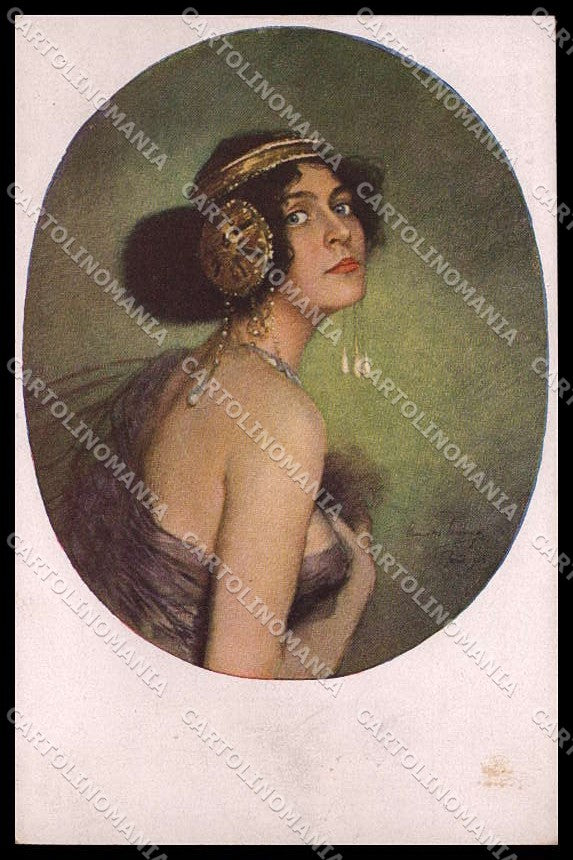 Illustratori Artist Signed C. von Pausinger Salome Lady cartolina ZG7699 – fronte