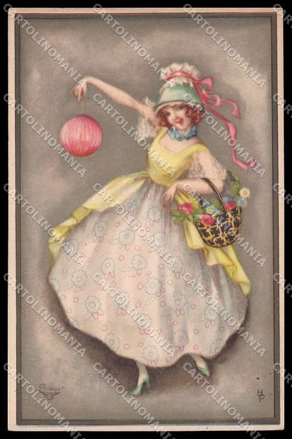 Illustratori Artist Signed Hannes Petersen Lady Primus serie 2080 pc ZG7716 – fronte