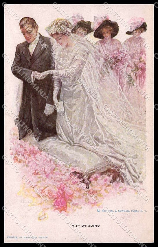 Illustratori Artist Signed H. Fisher Lady Marriage Reinthal 188 cartolina ZG7723 – fronte