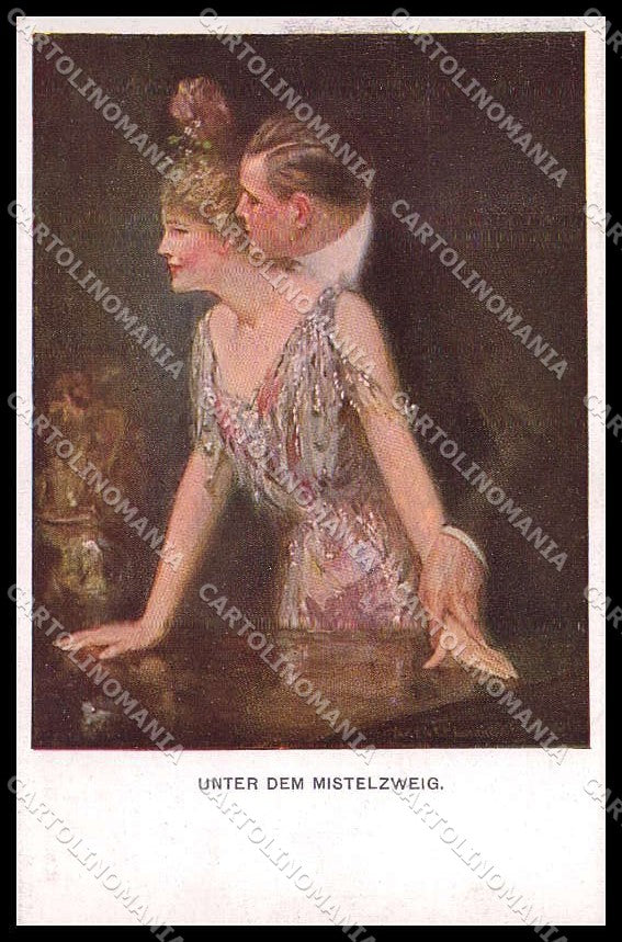 Artist Signed Clarence Underwood Romantic Couple M M Vienne 834B pc ZG7725 – fronte