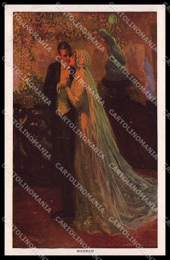 Artist Signed Clarence Underwood Couple Marriage Reinthal 274 WRINKLES pc ZG7727 – fronte