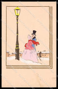 Artist Signed Romantic Couple Hand Painted Ars et Fides Genova 01 pc ZG7728 – fronte
