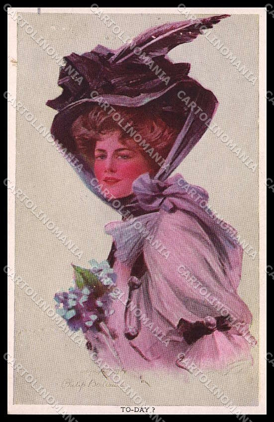 Illustratori Artist Signed Philip Boileau Fashion Lady To-Day? ABRADED pc ZG7732 – fronte