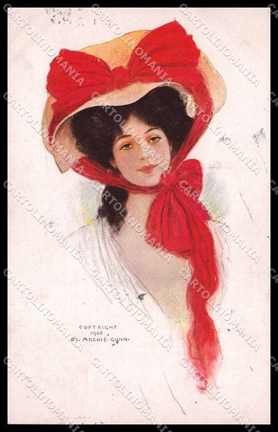 Illustratori Artist Signed Archie Gunn Fashion Lady cartolina ZG7734 – fronte