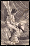 Illustratori Artist Signed Geiger ? Risque Lady Art Nouveau cartolina ZG7743 – fronte