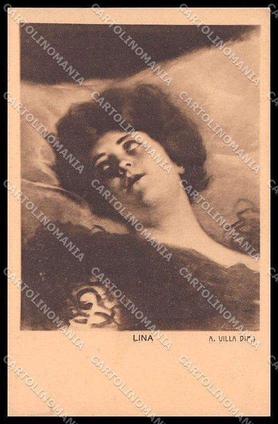 Illustratori Artist Signed A. Villa Lady Lina cartolina ZG7747 – fronte
