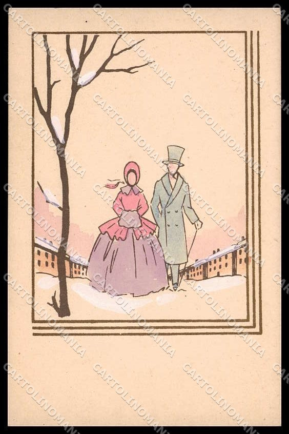 Artist Signed Romantic Couple Hand Painted Ars et Fides Genova 02 pc ZG7749 – fronte