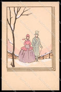 Artist Signed Romantic Couple Hand Painted Ars et Fides Genova 02 pc ZG7749 – fronte